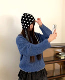 Madi Dot Earflaps Knit Beanie