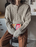 Rubin Cable Henley Neck Knit