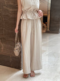 Bena Linen Sleeveless Banding Pants Set