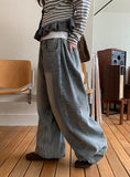 Dalt Side Pintuck Wide Denim Pants