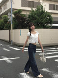 Kalin Summer Ribbon Open Crop Blouse