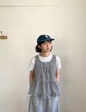 Dilte Check Flower Sleeveless Blouse