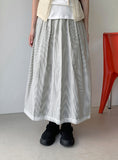 Beku Banding Stripe Lace Long Skirt