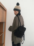 Boot String Suede Velvet Backpack