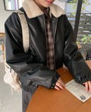 Rikkoi Mink Collar Two-Way Leather Jumper