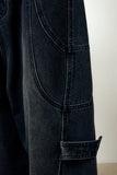 SNAP BIKER DENIM PANTS
