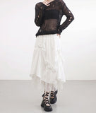 Lovely Lace Ribbon Balloon Layered Skirt