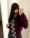 Elvan Dot Color Matching Fleece Fluffy Muffler