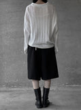Herringbone punching two-way knit zip-up