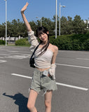 Myumyu Damage Short Denim Pants