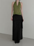 Scar Drape Layered Wrap Long Skirt