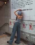 [UL DENIM] 4 Colors Pintuck Wide Cargo Denim Pants
