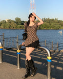 Even Asymmetrical Check Blouse