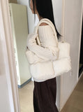 Durcan Waffle Padded Quilted Square Big Shoulder Bag