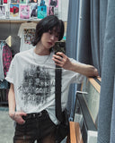 Grunge Nothing Printing Short Sleeve T-shirt