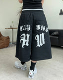 Dinede Lettering Bermuda Pants