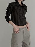 Hettie Striped Crop Shirt