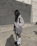 Fluffy padded buckle shoulder bag