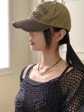The Black Y2K Lettering Patch Ball Cap