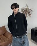 Vieron side knit zip-up