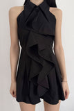 Frill tie-neck blouse