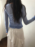 Kadohi Tencel Basic Layered Long Sleeve Tee