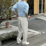 Even Cotton One-Tuck Wide Pants