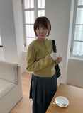 Kurendi Color Round Knit Cardigan