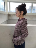 Leshu Stripe Fleece Zip-Up Jumper