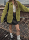 plain eco leather mini skirt
