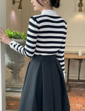 Siez Color Matching Button Collar Knit