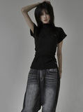 Vortex pintuck wide denim pants
