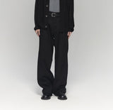 MIXED KNIT WIDE PANTS