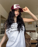 Hua Half Lettering Semi Overfit Sleeveless
