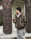 Chase Wolf Fur Hooded Zip-Up