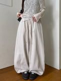Oat herringbone side pintuck balloon pants