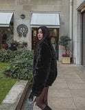 [PREMIUM/MADE] Oblique two-way fur jacket