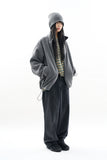 Dark real wide denim pants