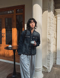 Undead China Neck Denim Jacket