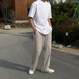 Flat ribbed knit banding pants