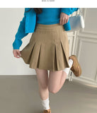 A-Line Pleats Mini Side Zipper Skirt Pants