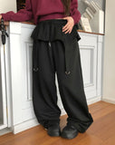 Herr Strap Banding Waist Layered Pile Training Skirt Pants