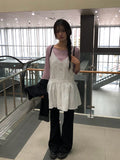 Omk Pintuck V-Neck Flare Sleeveless One Piece