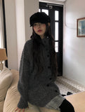 Caven High Neck Overfit Button Long Knit Cardigan