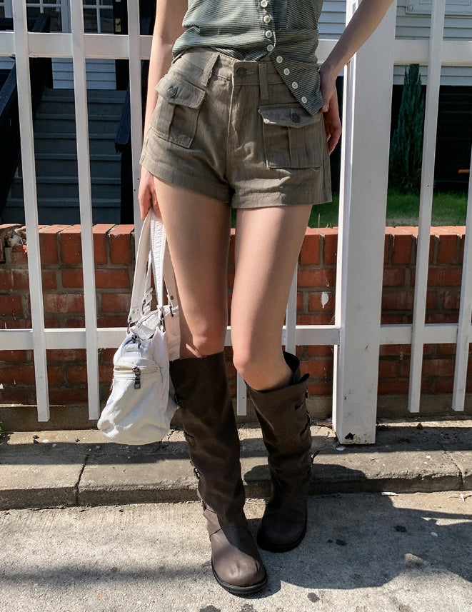 【U LAN】Summit Front Cargo Shorts U LAN (ユーラン) - サミットフロントカーゴショートパンツ