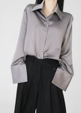 Cuff silky blouse
