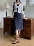 Bullring Western Diagonal Stripe Midi Skirt