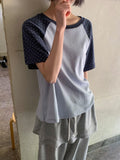 [BAONHAUS] Hirun Dot Color Matching Raglan Short Sleeve Tee