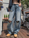 Icing Vintage Damage Balloon Denim Pants