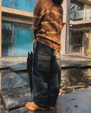 Link double back pocket denim pants